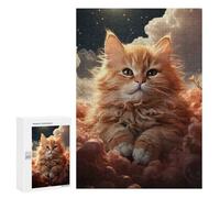para Adultos 300 PCS Rompecabezas Kitten On Fluffy Clouds Rompecabezas para Adultos Juegos Relajantes para La Diversión Familiar Juego Desafiante Regalos 300 PCS