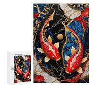 para Adultos 300 PCS Rompecabezas Koi Fish Kintsugi Art Rompecabezas para Adolescentes Juego Práctico Decoración del Hogar Juego Desafiante Regalos 300 PCS