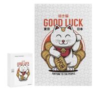 para Adultos 300 PCS Rompecabezas Lucky Cat Rompecabezas para Adultos Juegos Relajantes para La Diversión Familiar Juego Desafiante Regalos 300 PCS