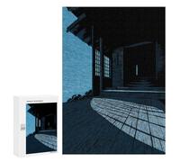 para Adultos 300 PCS Rompecabezas Monochromatic Japanese House by The Sea Rompecabezas para Adultos Juegos Relajantes para La Diversión Familiar Juego Desafiante Regalos 300 PCS