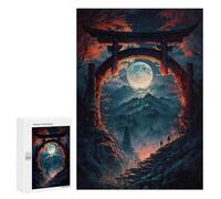 para Adultos 300 PCS Rompecabezas Moonlight and Orange Gate Rompecabezas para Adultos Juego Familiar Corte De Precisión Cumpleaños Y Navidad 300 PCS