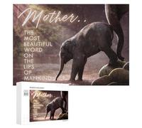 para Adultos 300 PCS Rompecabezas Mother's Love A Elephant's Journey Rompecabezas para Adultos Juguetes Antiestrés Aliviador del Estrés Juego Desafiante Regalos 300 PCS