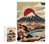 para Adultos 300 PCS Rompecabezas Mount Fuji Retro Pop Art Rompecabezas para Adultos Juego Familiar Corte De Precisión Cumpleaños Y Navidad 300 PCS