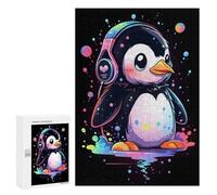 para Adultos 300 PCS Rompecabezas Music Lover Penguin Rompecabezas para Adultos Juego Familiar Corte De Precisión Cumpleaños Y Navidad 300 PCS