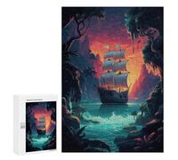 para Adultos 300 PCS Rompecabezas Mysterious Pirate Ship Rompecabezas para Adultos Juegos Relajantes para La Diversión Familiar Juego Desafiante Regalos 300 PCS