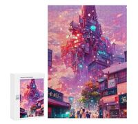 para Adultos 300 PCS Rompecabezas Neon Cityscape Vibrant Urban Fantasy -1 Rompecabezas para Adultos Juguetes Antiestrés Aliviador del Estrés Juego Desafiante Regalos 300 PCS