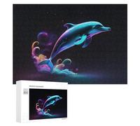 para Adultos 300 PCS Rompecabezas Neon Dolphin Dance Rompecabezas para Adultos Juego De Ingenio Regalos para Mujeres Diversión En Casa Actividades, 300 PCS