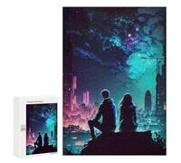 para Adultos 300 PCS Rompecabezas Nightfall Nexus City Rompecabezas para Adultos Juego Familiar Corte De Precisión Cumpleaños Y Navidad 300 PCS
