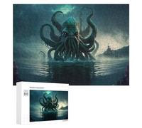 para Adultos 300 PCS Rompecabezas Octopus Monster Rising from The Sea Rompecabezas para Adultos Juguetes Antiestrés Aliviador del Estrés Juego Desafiante Regalos 300 PCS