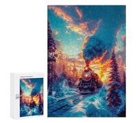 para Adultos 300 PCS Rompecabezas Old Train on The Tracks Rompecabezas para Adultos Juego Familiar Corte De Precisión Cumpleaños Y Navidad 300 PCS