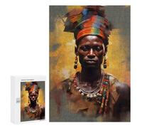 para Adultos 300 PCS Rompecabezas Painted African Tribal Man Rompecabezas para Adultos Juegos Relajantes para La Diversión Familiar Juego Desafiante Regalos 300 PCS