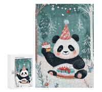 para Adultos 300 PCS Rompecabezas Panda Birthday in The Woods Rompecabezas para Adultos Juegos Relajantes para La Diversión Familiar Juego Desafiante Regalos 300 PCS