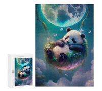 para Adultos 300 PCS Rompecabezas Panda Dreams in Moonlit Sky -1 Rompecabezas para Adultos Juego Familiar Corte De Precisión Cumpleaños Y Navidad 300 PCS