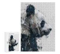 para Adultos 300 PCS Rompecabezas Panda Profile Painting Rompecabezas para Adultos Juego Familiar Corte De Precisión Cumpleaños Y Navidad 300 PCS