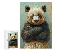 para Adultos 300 PCS Rompecabezas Pensive Panda Rompecabezas para Adultos Juegos Relajantes para La Diversión Familiar Juego Desafiante Regalos 300 PCS
