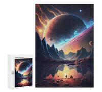 para Adultos 300 PCS Rompecabezas Planetary Reflections in Space -1 Rompecabezas para Adultos Juego Familiar Corte De Precisión Cumpleaños Y Navidad 300 PCS