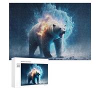 para Adultos 300 PCS Rompecabezas Polar Bear Fire and Ice Rompecabezas para Adultos Juego De Ingenio Regalos para Mujeres Diversión En Casa Actividades, 300 PCS