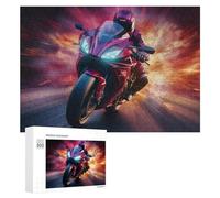 para Adultos 300 PCS Rompecabezas Racing Motorcycle Speed Art -3 Rompecabezas para Adultos Juego De Ingenio Regalos para Mujeres Diversión En Casa Actividades, 300 PCS