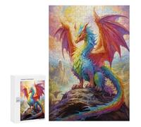para Adultos 300 PCS Rompecabezas Rainbow Dragon Majesty Rompecabezas para Adultos Juego De Ingenio Regalos para Mujeres Diversión En Casa Actividades, 300 PCS