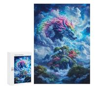 para Adultos 300 PCS Rompecabezas Rainbow Wolf in The Clouds Rompecabezas para Adultos Juegos Relajantes para La Diversión Familiar Juego Desafiante Regalos 300 PCS