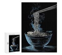 para Adultos 300 PCS Rompecabezas Ramen Bowl with Chopsticks Rompecabezas para Adolescentes Juego Práctico Decoración del Hogar Juego Desafiante Regalos 300 PCS