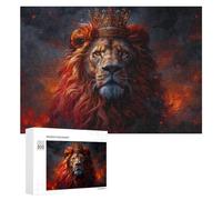 para Adultos 300 PCS Rompecabezas Regal Lion King Art Print Rompecabezas para Adultos Juguetes Antiestrés Aliviador del Estrés Juego Desafiante Regalos 300 PCS