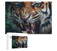 para Adultos 300 PCS Rompecabezas Roaring Tiger Close-Up Rompecabezas para Adultos Juego De Ingenio Regalos para Mujeres Diversión En Casa Actividades, 300 PCS