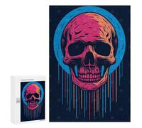 para Adultos 300 PCS Rompecabezas Skull Retro Halloween Rompecabezas para Adolescentes Juego Práctico Decoración del Hogar Juego Desafiante Regalos 300 PCS