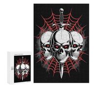 para Adultos 300 PCS Rompecabezas Skulls, Sword, and Spiderweb Illustration Rompecabezas para Adultos Juego Familiar Corte De Precisión Cumpleaños Y Navidad 300 PCS