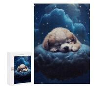 para Adultos 300 PCS Rompecabezas Sleeping Puppy in Clouds -1 Rompecabezas para Adultos Juego De Ingenio Regalos para Mujeres Diversión En Casa Actividades, 300 PCS