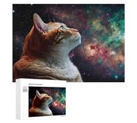 para Adultos 300 PCS Rompecabezas Space Cat Dreams Celestial Whiskers Rompecabezas para Adultos Juguetes Antiestrés Aliviador del Estrés Juego Desafiante Regalos 300 PCS