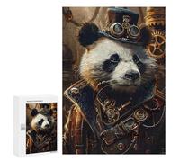 para Adultos 300 PCS Rompecabezas Steampunk Panda Animal Rompecabezas para Adultos Juegos Relajantes para La Diversión Familiar Juego Desafiante Regalos 300 PCS