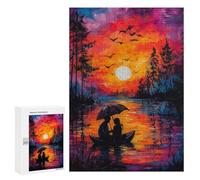 para Adultos 300 PCS Rompecabezas Sunset Romance Rompecabezas para Adultos Juegos Relajantes para La Diversión Familiar Juego Desafiante Regalos 300 PCS