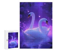 para Adultos 300 PCS Rompecabezas Swans in Love Rompecabezas para Adultos Juego Familiar Corte De Precisión Cumpleaños Y Navidad 300 PCS