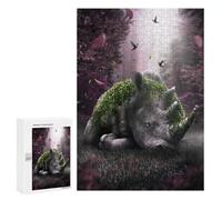 para Adultos 300 PCS Rompecabezas The Forgotten Rhino Rompecabezas para Adultos Juego Familiar Corte De Precisión Cumpleaños Y Navidad 300 PCS