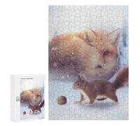 para Adultos 300 PCS Rompecabezas The Fox and Squirrel Rompecabezas para Adultos Juego Familiar Corte De Precisión Cumpleaños Y Navidad 300 PCS