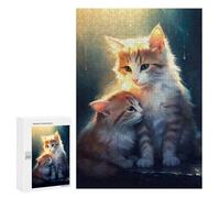 para Adultos 300 PCS Rompecabezas The Protector Cat Rompecabezas para Adolescentes Juego Práctico Decoración del Hogar Juego Desafiante Regalos 300 PCS