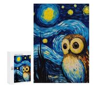para Adultos 300 PCS Rompecabezas The Starry Night Owl Rompecabezas para Adultos Juegos Relajantes para La Diversión Familiar Juego Desafiante Regalos 300 PCS