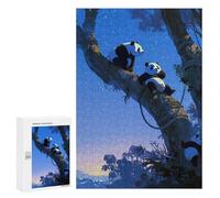 para Adultos 300 PCS Rompecabezas Three Pandas in Trees Rompecabezas para Adultos Juego Familiar Corte De Precisión Cumpleaños Y Navidad 300 PCS
