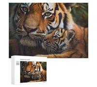 para Adultos 300 PCS Rompecabezas Tiger Mother and Cub Rompecabezas para Adultos Juego De Ingenio Regalos para Mujeres Diversión En Casa Actividades, 300 PCS