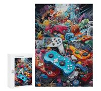 para Adultos 300 PCS Rompecabezas Video Game Controllers A Visual Symphony Rompecabezas para Adultos Juego De Ingenio Regalos para Mujeres Diversión En Casa Actividades, 300 PCS