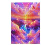 para Adultos 38x26cm/1000pcs Rompecabezas Cloudy Paradise Sunset Rompecabezas para Adultos Juego De Ingenio Patrón De Ensamblaje 38x26cm/1000pcs