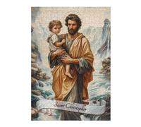 para Adultos 38x26cm/1000pcs Rompecabezas Saint Christopher Rompecabezas para Adultos Juguete Decoración De Pared Decoración Juego Desafiante Regalos 38x26cm/1000pcs