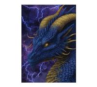 para Adultos 38x26cm/1000pcsS Rompecabezas Blue Dragon Fantasy Art Print Rompecabezas para Adultos Juego De Ingenio Análisis Y Lógica Cumpleaños Y Navidad 38x26cm/1000pcsS
