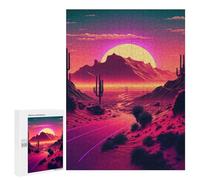 para Adultos 500 PCS Rompecabezas A Synthwave Mountain Scene Rompecabezas para Adultos Juegos Relajantes para La Diversión Familiar Juego Desafiante Regalos 500 PCS