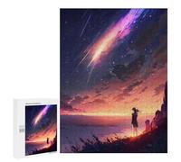 para Adultos 500 PCS Rompecabezas Anime Twilight Stargazing Rompecabezas para Adultos Juegos Relajantes para La Diversión Familiar Juego Desafiante Regalos 500 PCS