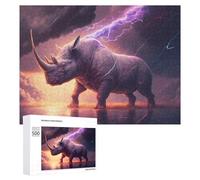 para Adultos 500 PCS Rompecabezas Art Dream Rhino Rompecabezas para Adultos Juguetes Antiestrés Difícil Difícil Actividades Divertidas En Casa 500 PCS