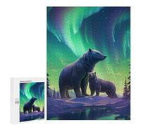 para Adultos 500 PCS Rompecabezas Bear and Cub Northern Rompecabezas para Adultos Juego Familiar Corte De Precisión Cumpleaños Y Navidad 500 PCS