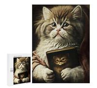 para Adultos 500 PCS Rompecabezas Bible Cat Rompecabezas para Adultos Juegos Relajantes para La Diversión Familiar Juego Desafiante Regalos 500 PCS