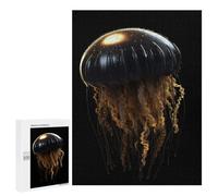 para Adultos 500 PCS Rompecabezas Black and Gold Jellyfish Rompecabezas para Adultos Juguetes Antiestrés Difícil Difícil Actividades Divertidas En Casa 500 PCS